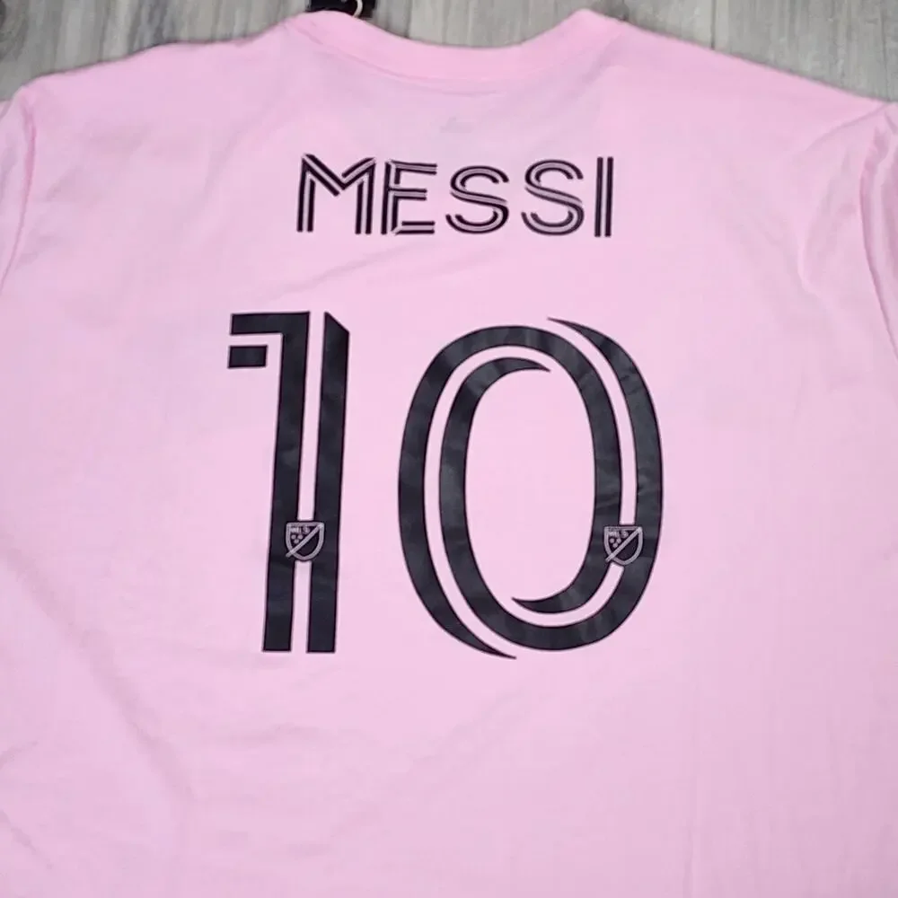 adidas T-Shirt Adult 2XL Inter Miami CF Lionel Messi #10 Pink New